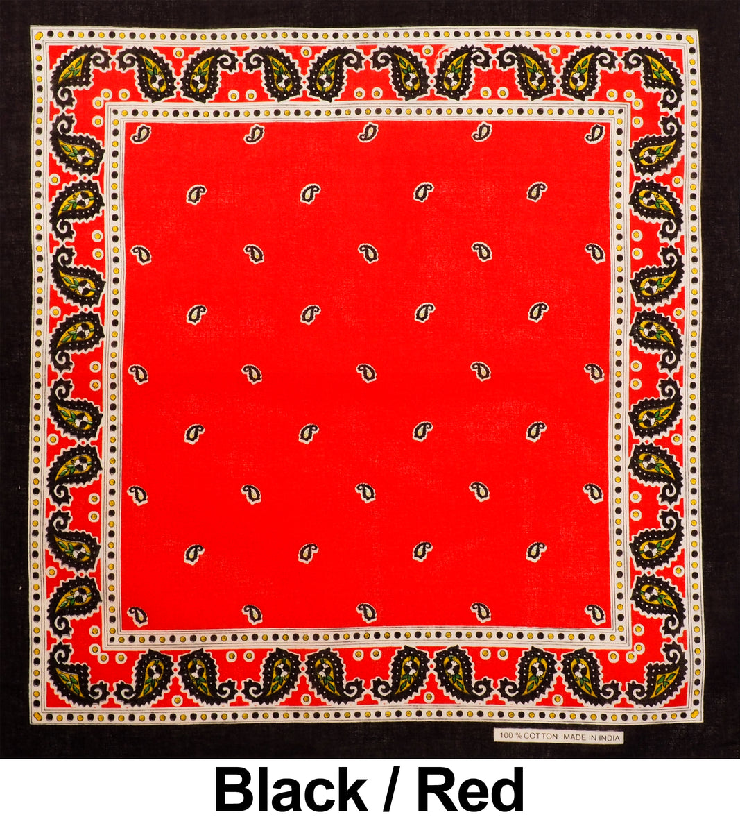 Black Paisley Print Designs Cotton Bandana (22 inches x 22 inches) –  buybuy-luv