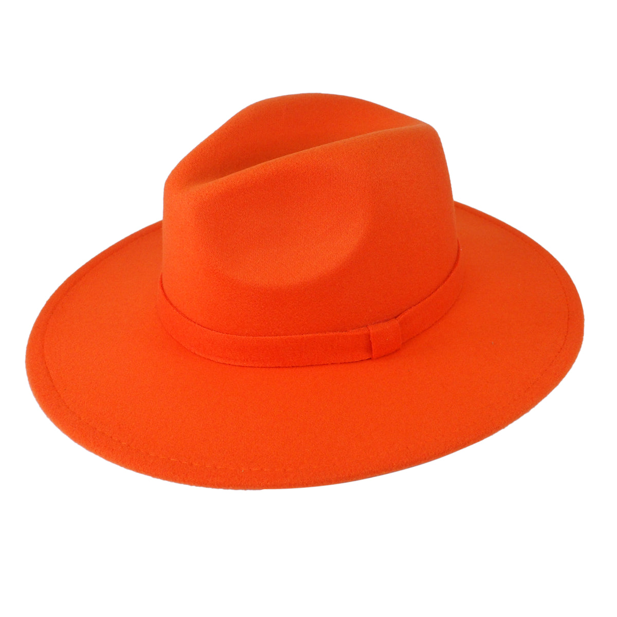 4 inches Brim Un-Blocked Orange Felt Hat Body-FM-N4-ORANGE-Sun Yorkos