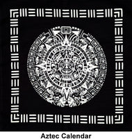 Aztec Calendar Design Print Cotton Bandana (22 inches x 22 inches)