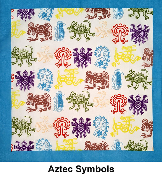 Aztec Symbols Design Print Cotton Bandana (22 inches x 22 inches)