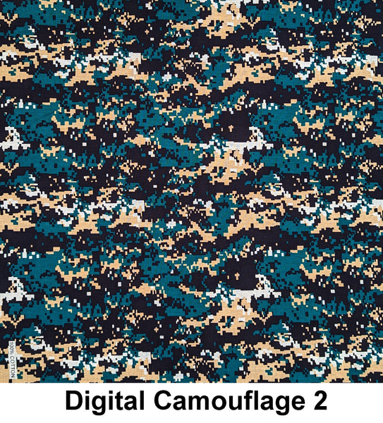 Digital Camouflage Style 2 Design Print Cotton Bandana (22 inches x 22 inches)