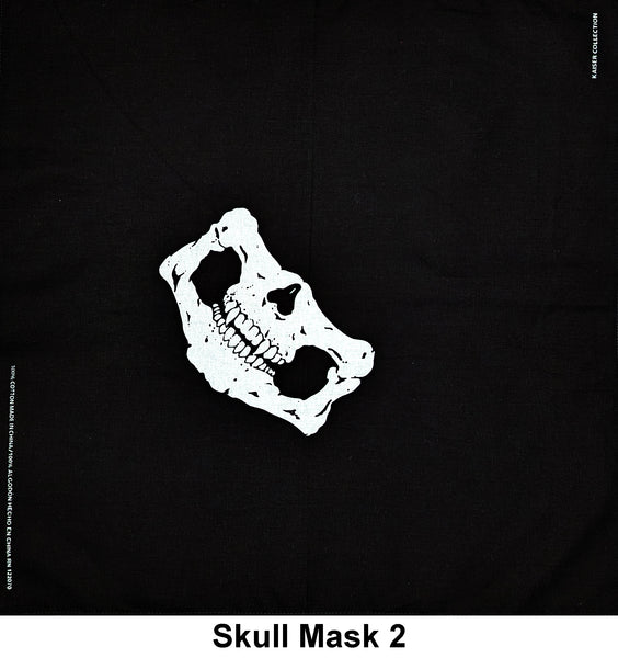 Skulls Mask Style 2 Design Print Cotton Bandana (22 inches x 22 inches)