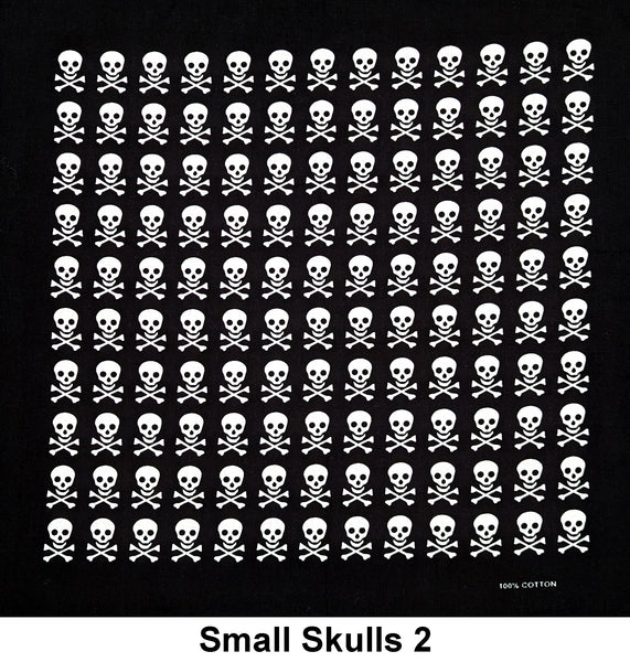 Small Skulls Style 2 Design Print Cotton Bandana (22 inches x 22 inches)