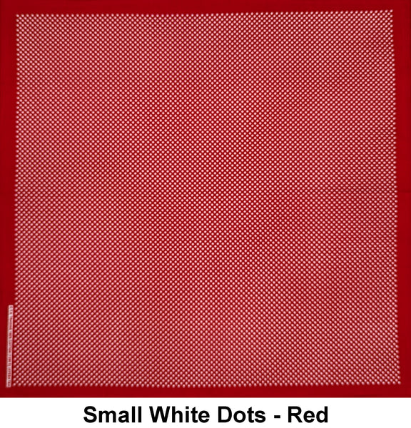 Small White Dots - Red Design Print Cotton Bandana (22 inches x 22 inches)