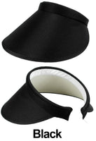 Black Women Lady Fashion Large Clip On Wide Brim Visor