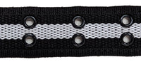 Black/White 2 Holes Row Metal Grommet Stitched Canvas Fabric Military Web Belt