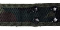 Woodland Camouflage 2 Holes Row Metal Grommet Stitched Canvas Fabric Military Web Belt