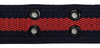 Navy / Red 2 Holes Row Metal Grommet Stitched Canvas Fabric Military Web Belt