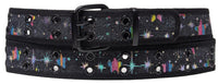 Rainbow Stars 2 Holes Row Metal Grommets Stitched Canvas Fabric Military Web Belt