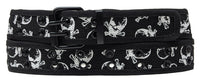 Skull Heads 2 Holes Row Metal Grommet Stitched Canvas Fabric Military Web Belt