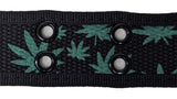 Leaf 2 Holes Row Metal Grommet Stitched Canvas Fabric Military Web Belt