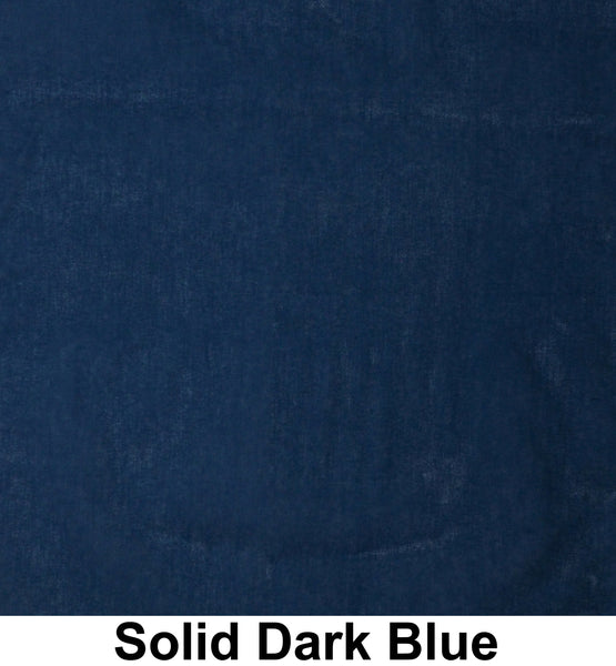 Solid Dark Blue Print Cotton Bandana (22 inches x 22 inches)
