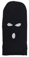 Black 3 Holes Face Mask Winter Thermal Warm Knit Long Beanie Ski Balaclava