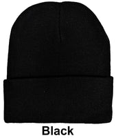 Black Unisex Plain Warm Knit Beanie Hat Cuff Skull Ski Cap