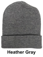 Heather Gray Unisex Plain Warm Knit Beanie Hat Cuff Skull Ski Cap