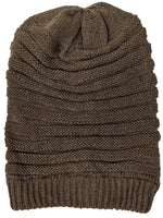 Brown Winter Ski Crochet Beret Baggy Oversize Slouchy Beanie Hat