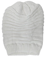 White Winter Ski Crochet Beret Baggy Oversize Slouchy Beanie Hat