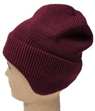 Burgundy Winter Thick Beanie Winter Warm Hat with Ears Flap Protection