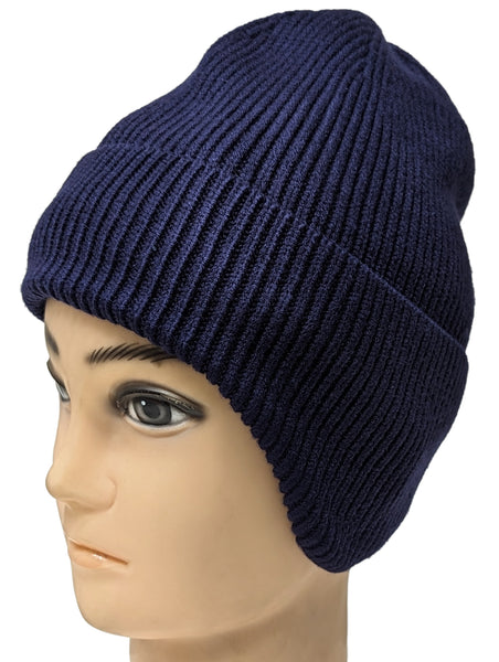 Navy Winter Thick Beanie Winter Warm Hat with Ears Flap Protection