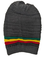 Charcoal Rasta Reggae Style Winter Ski Crochet Beret Baggy Oversize Slouchy Beanie Hat