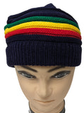 Navy Rasta Reggae Style Winter Ski Crochet Beret Baggy Oversize Slouchy Beanie Hat