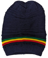 Navy Rasta Reggae Style Winter Ski Crochet Beret Baggy Oversize Slouchy Beanie Hat