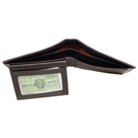 Brown Checkers Leather Italian Designer Bi-Fold Bifold Wallet