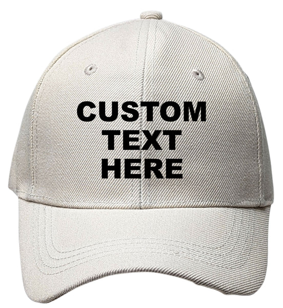 Beige Personalized Text Embroidered Unisex Baseball Cap, Adjustable Hat, Custom Text