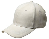 Beige Curved Visor Blank Baseball Cap Adjustable Size Unisex