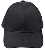 Black Curved Visor Blank Baseball Cap Adjustable Size Unisex