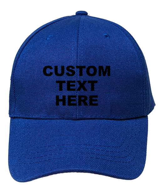 Blue Personalized Text Embroidered Unisex Baseball Cap, Adjustable Hat, Custom Text