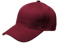 Burgundy Curved Visor Blank Baseball Cap Adjustable Size Unisex