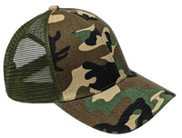 Camouflage Mesh Back Personalized Text Embroidered Unisex Baseball Cap, Adjustable Hat, Custom Text