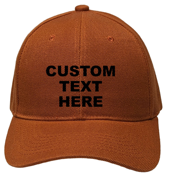 Copper Personalized Text Embroidered Unisex Baseball Cap, Adjustable Hat, Custom Text