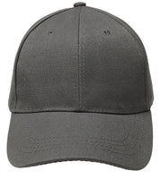 Charcoal Curved Visor Blank Baseball Cap Adjustable Size Unisex