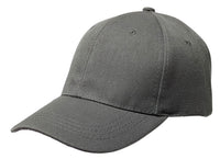 Charcoal Curved Visor Blank Baseball Cap Adjustable Size Unisex