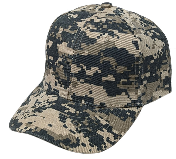 Digital Desert Camouflage Curved Visor Blank Baseball Cap Adjustable Size Unisex