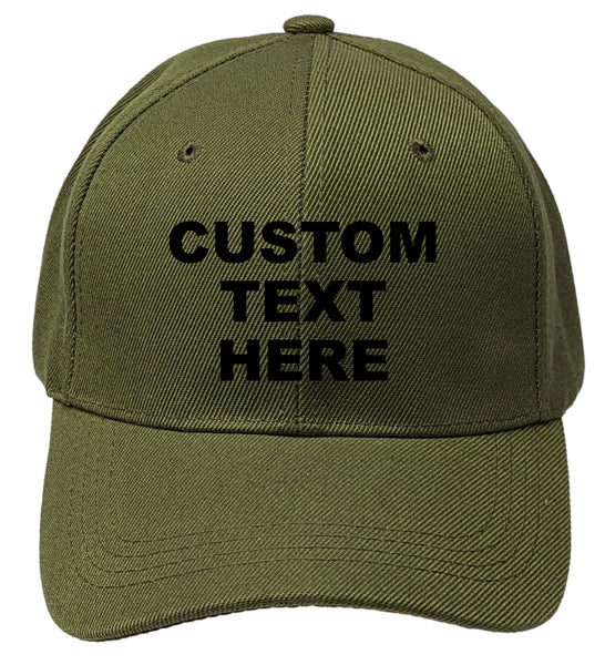 Forest Green Personalized Text Embroidered Unisex Baseball Cap, Adjustable Hat, Custom Text
