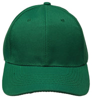 Green Curved Visor Blank Baseball Cap Adjustable Size Unisex