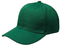 Green Curved Visor Blank Baseball Cap Adjustable Size Unisex