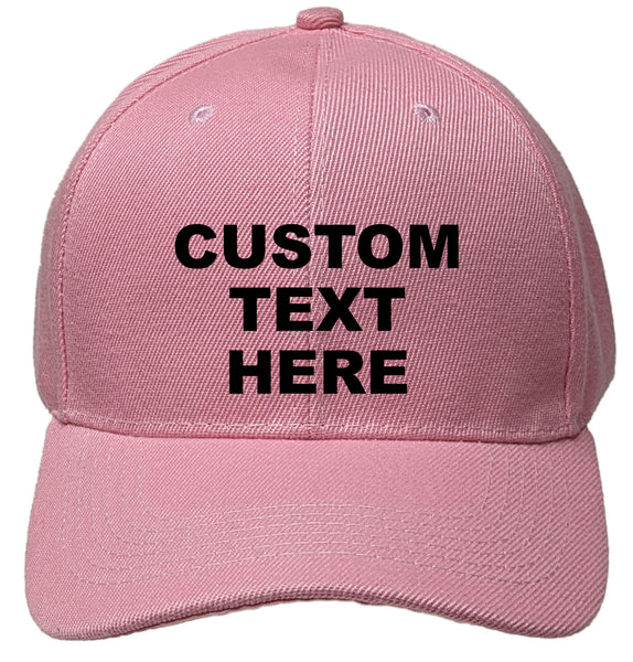 Light Pink Personalized Text Embroidered Unisex Baseball Cap, Adjustable Hat, Custom Text