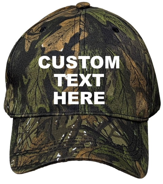 Leafs Camouflage Personalized Text Embroidered Unisex Baseball Cap, Adjustable Hat, Custom Text