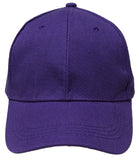 Purple Curved Visor Blank Baseball Cap Adjustable Size Unisex