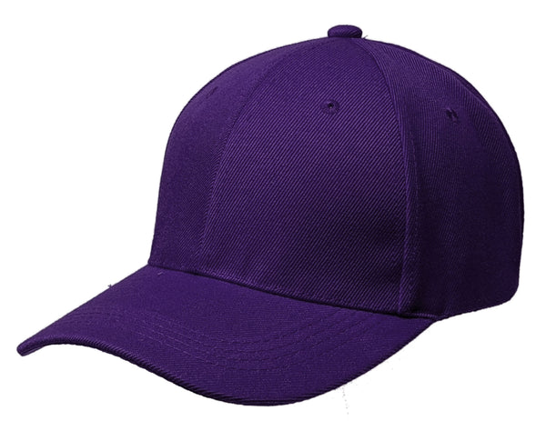 Purple Curved Visor Blank Baseball Cap Adjustable Size Unisex