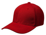 Red Curved Visor Blank Baseball Cap Adjustable Size Unisex