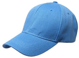 Sky Blue Curved Visor Blank Baseball Cap Adjustable Size Unisex