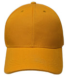 Yellow Curved Visor Blank Baseball Cap Adjustable Size Unisex