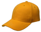 Yellow Curved Visor Blank Baseball Cap Adjustable Size Unisex