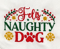 FELIZ NAUGHTY DOG Embroidered Cotton Designs Dog Bandana Scarf Size XL