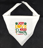 JOY LOVE AND PAWG Embroidered Cotton Designs Dog Bandana Scarf Size XL